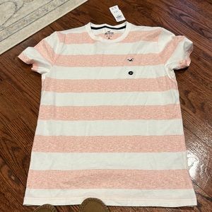 Brand new with tags Hollister t shirt white/pink striped size small